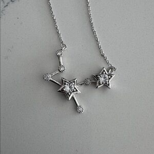 Silver Star Constellation Necklace for Virgo Zodiac Astrology